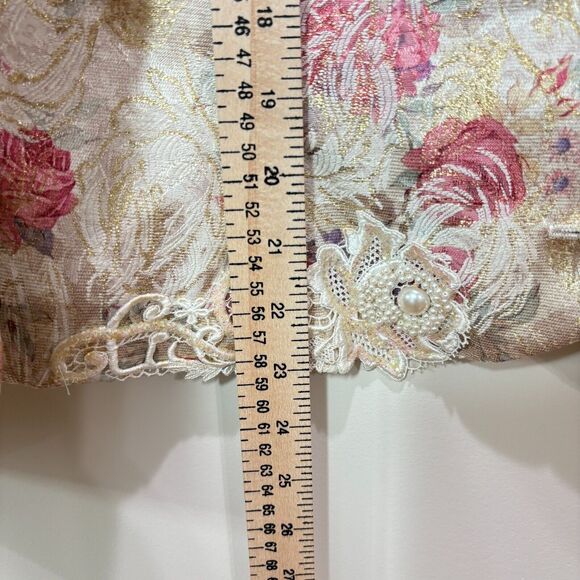 Vintage Talbots Jessica McClintock Floral Lace Jacket 14 Pearl Jacquard Lace 80s - Picture 10 of 13